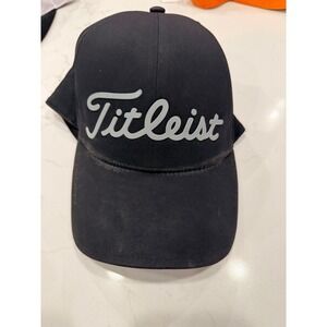 Titleist Mens Golf Hat Adjustable Strapback Baseball Cap Black Logo